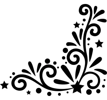 Floral elegant corner floral wall decal - TenStickers
