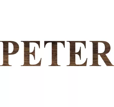 Wood Name Effect Custom Sticker - TenStickers