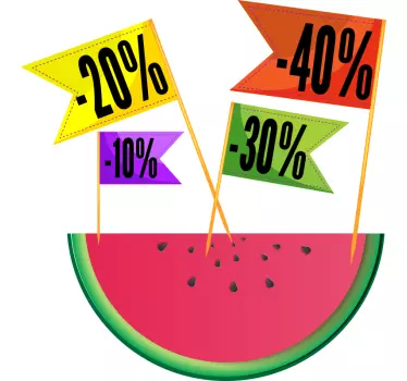 Summer watermelon sale wall sticker - TenStickers