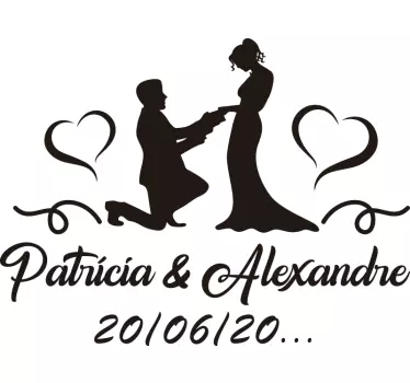 Just Married Personalized wedding vinyl decal - TenStickers