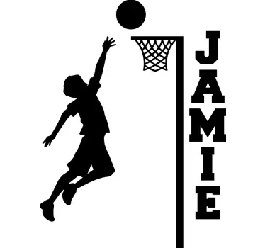 Netball with name basketball decal - TenStickers
