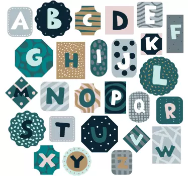 Alphabet nordic style alphabet wall decal - TenStickers