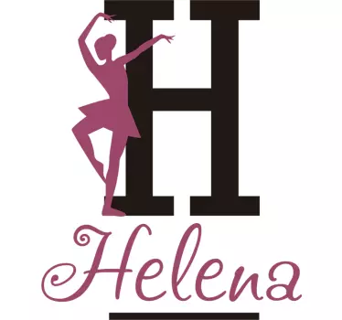 n Ballet dancer girl  with name  dance wall sticker - TenStickers