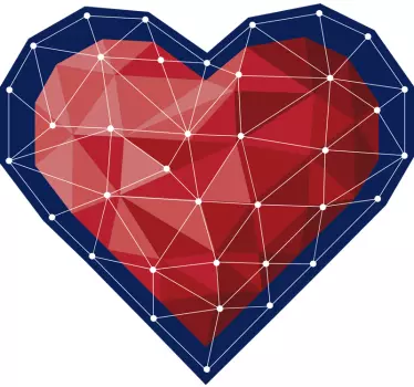 Geometric heart origami style love wall decal - TenStickers