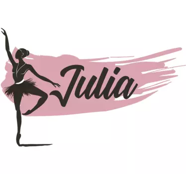 Girl dancing ballet with name  dance wall decal - TenStickers
