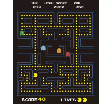 Pacman  video game wall decal - TenStickers