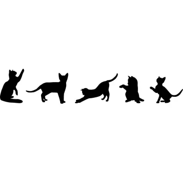 Dancing cats  wall decal - TenStickers