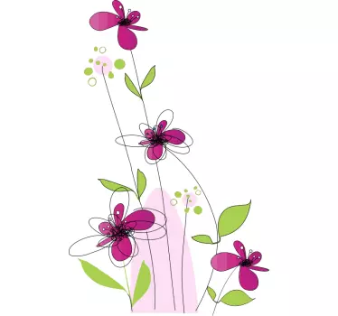 Fine Flowers Wall Sticker Illustration - TenStickers