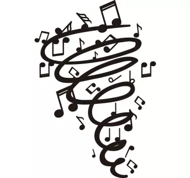 Twister music notes  musical sticker - TenStickers