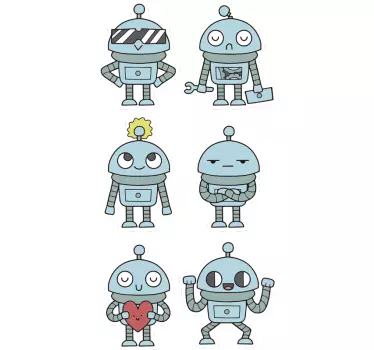 Robots Pack Kids Bedroom Wall decal - TenStickers