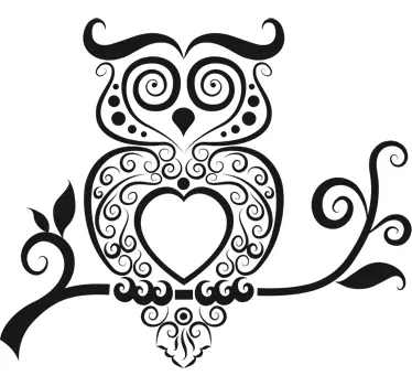 Abstract Owl Glass Decal - TenStickers