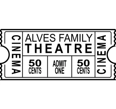 Personalized Family Theatre Ticket cinema wall sticker - TenStickers