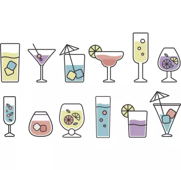 Cocktails drink wall sticker - TenStickers