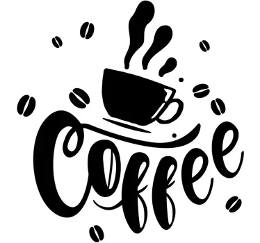 Kitchen with coffee cup drink wall sticker - TenStickers