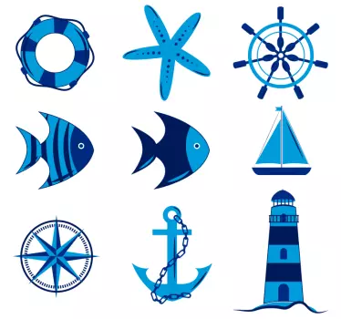 Elements of the sea nautical decal - TenStickers