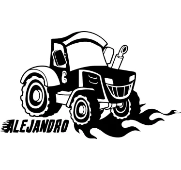 Tractor Zetor Personalizable Childrens Bedroom Wall Sticker - TenStickers
