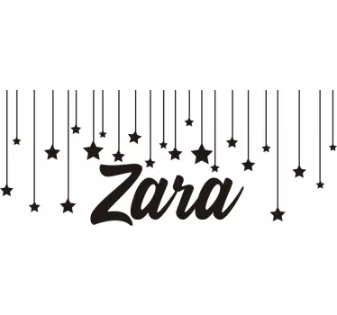 Starry Night with name childrens wall decal - TenStickers