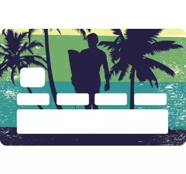 surf camp credit card decal - TenStickers