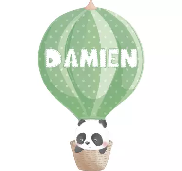 Baby boy personnalised panda illustration sticker - TenStickers