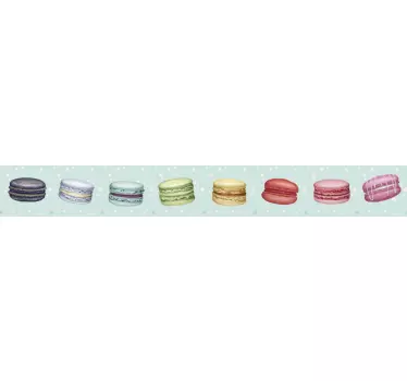 Multi-coloured macaroons border sticker - TenStickers