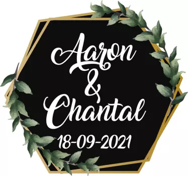 Personnalised marriage text wedding vinyl sticker - TenStickers