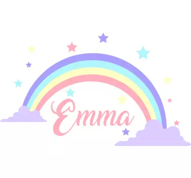 Customizable name rainbow wall sticker for kids - TenStickers