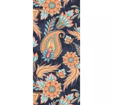 Soft tones paisley pattern glass door sticker - TenStickers