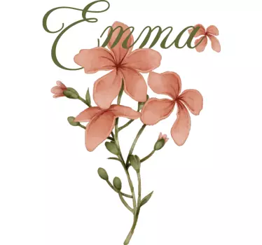 Beautiful flower with name Custom Sticker - TenStickers