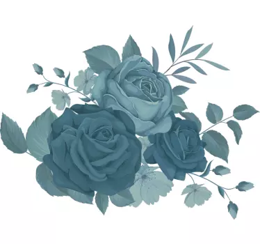 Blue bouquet flowers flower wall decor - TenStickers