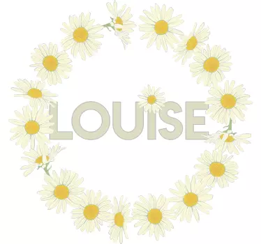 Daisy Crown with name Custom Sticker - TenStickers