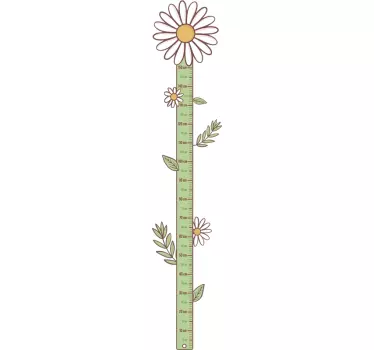 Daisy flowers height chart sticker - TenStickers