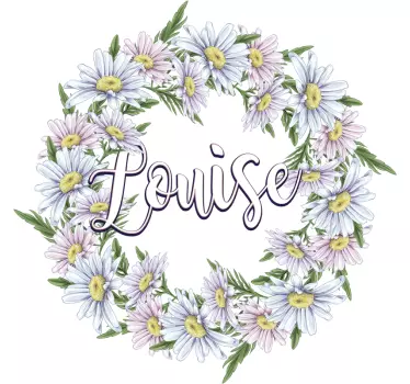Personalized daisy crown Custom Sticker - TenStickers