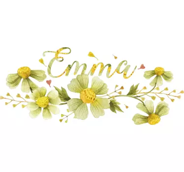Customisable sticker custom floral name - TenStickers