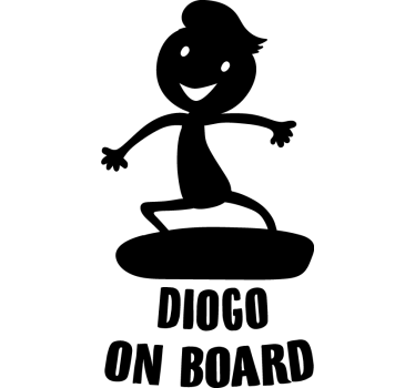 Little Surfer on Board Car Decal - TenStickers