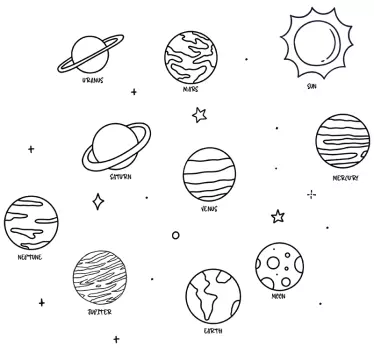 Planets of the Solar System space sticker - TenStickers