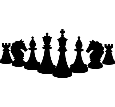 Chess figures board game wall art decal - TenStickers