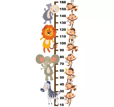 Meter with animals height chart sticker - TenStickers