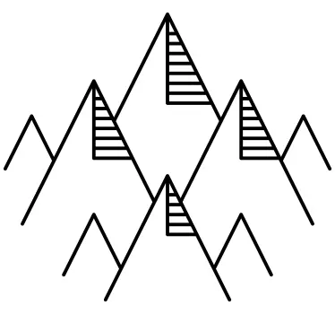 Geometric Mountains Abstract Sticker - TenStickers