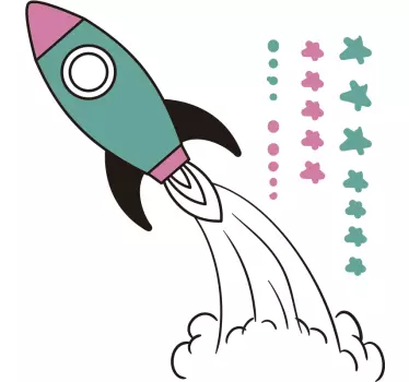 Rocket space sticker - TenStickers