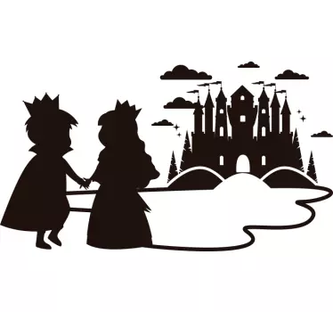 Prince and princess kids fairy tale wall decal - TenStickers