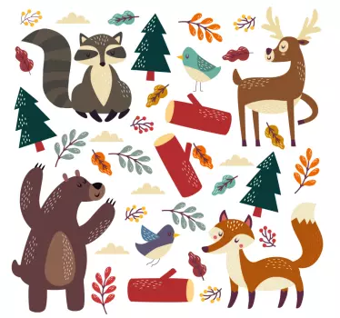 Baby animals wild animal decal - TenStickers