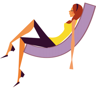 People sticker relaxing female figure - TenStickers