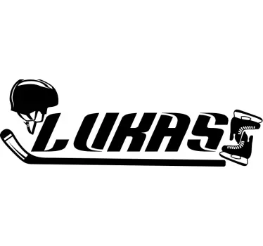 Hockey Personalized Name sports wall sticker - TenStickers