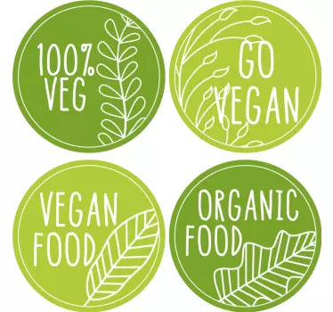 Shop window sticker go vegan food 100% - TenStickers