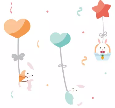 nursery with cute rabbits illustration wall art - TenStickers