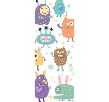 Happy monster glass door decal - TenStickers