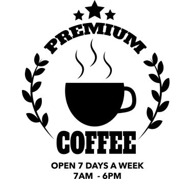 Coffees showcase customisable service decal - TenStickers