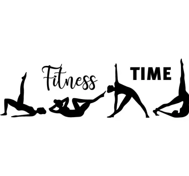 Exercises with phrase fitness time wall decal - TenStickers