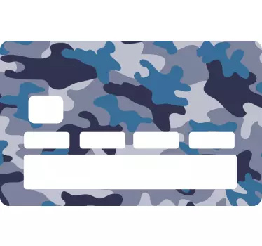 Card camo blue credit card sticker - TenStickers