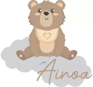 Wall stickers for kid cute bear with name - TenStickers